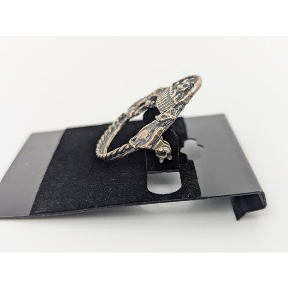 Sterling Silver Cat Pin Brooch Marked 925 Vintage Circular Wreath Kittens - Picture 6 of 9